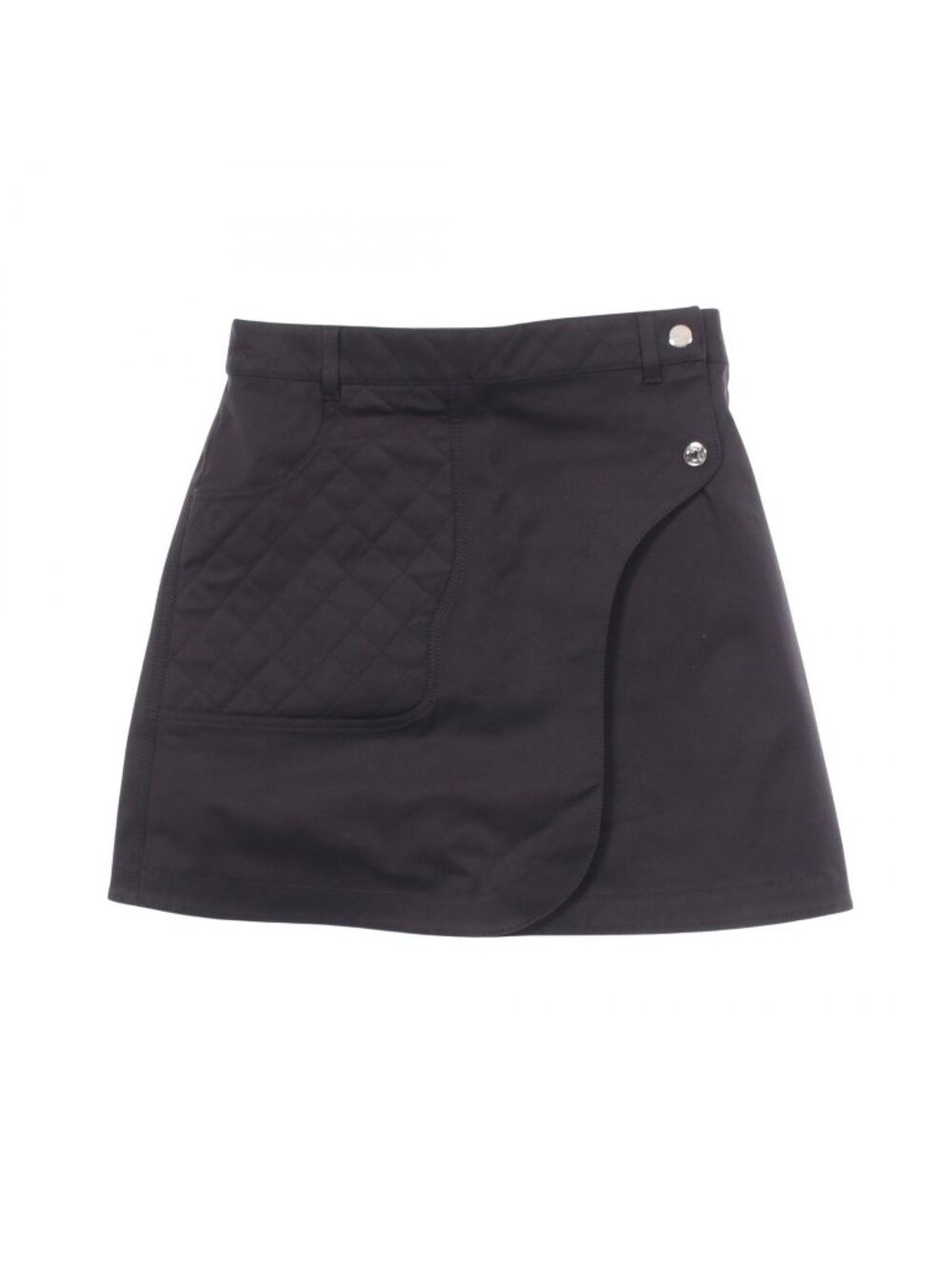 Hermes Skirt Sellier Buttons Quilted Mini Cotton